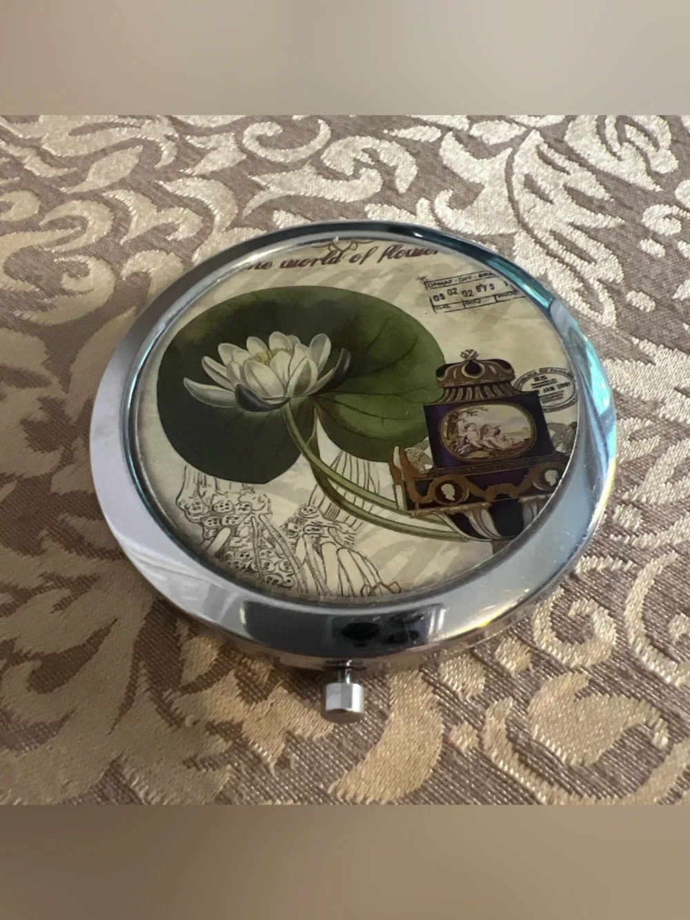 Lotus Mirror Compact World Of Flowers Make Up Accessory